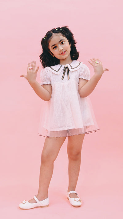Little Girls Princess Preppy Short Sleeve Dress